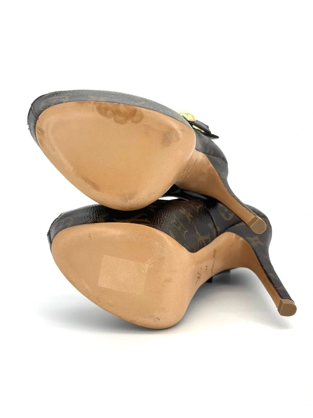 Louis Vuitton Ritual Fetish LV Monogram Maryjane Platform Peep Toe Pumps 37